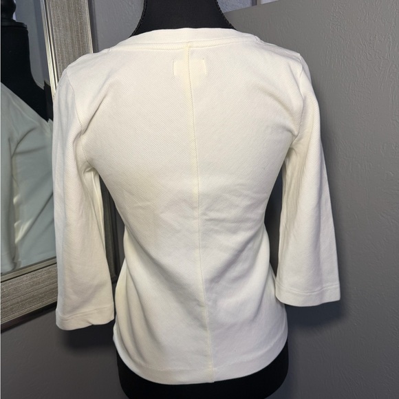 Maeve x Anthropologie White Zip Front Scoop Neck Top Size Medium. - Picture 4 of 7